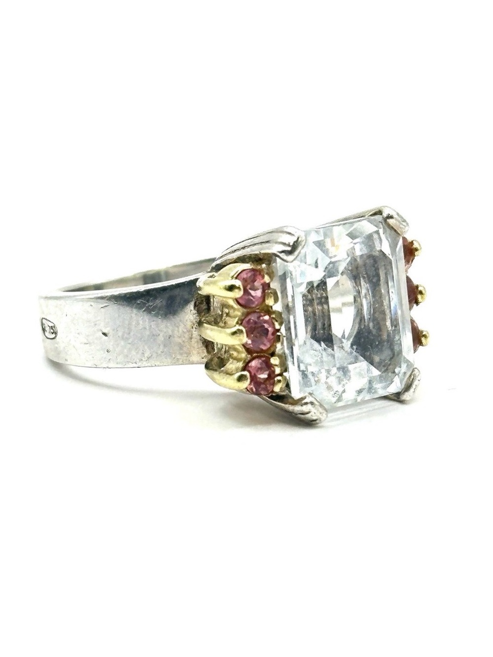 Lagos Caviar Estate White Topaz & Pink Tourmaline Ring - Picture 4 of 12